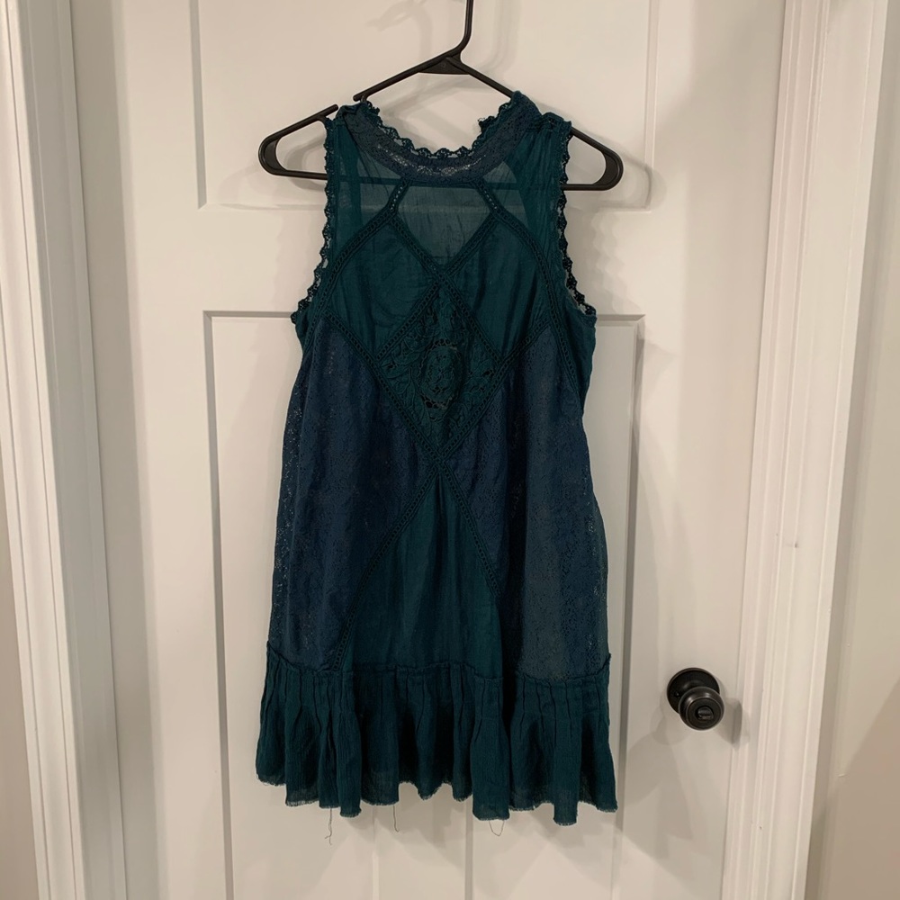 FREE PEOPLE LACE DRESS - EMERALD GREEN
